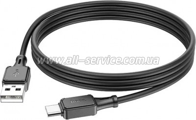 ���� ������ USB 2.0 AM to USB-C 1.0m silicone X101 Assistant black HOCO (6942007604079)