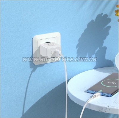 �������� ������� HOCO CS11A USB + cable USB to USB-C white (6942007603614)