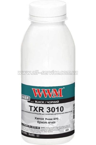 Тонер WWM Xerox Phaser 3010/ Epson M1400 бутль 60г (WWM-Ph-3010-60) Тонер WWM Xerox Phaser 3010/ Epson M1400 бутль 60г (WWM-Ph-3010-60)