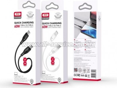 ���� ������ USB-C to USB-C 1.0m 60W High Elastic Zeus XO (NBQ239B_White)