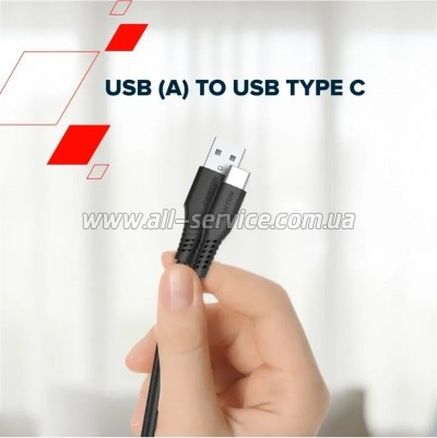 ���� ������ USB 2.0 AM to USB-C 2.0m 18W TPE black Canyon (CNS-AC18SC20B)
