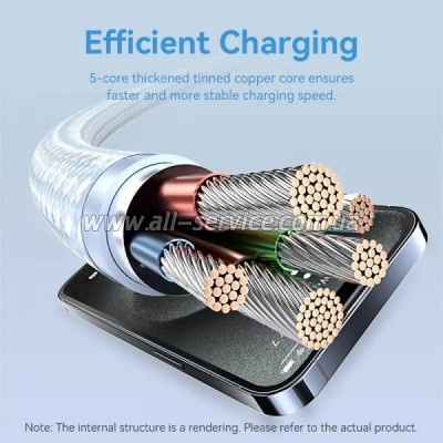 ���� ������ USB-C to USB-C 1.0m 60W aluminum alloy white Vention (TRDWF)
