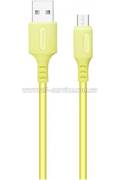 ���� ������ USB 2.0 AM to Micro 5P 1.0m soft silicone yellow ColorWay (CW-CBUM043-Y)
