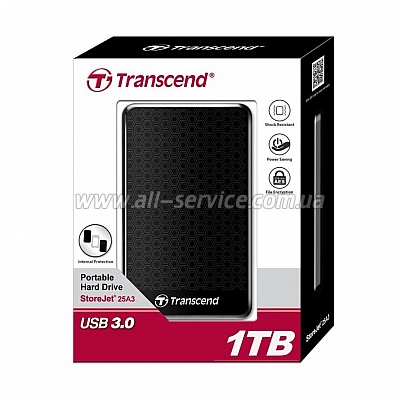  2TB Transcend Storejet 2.5" USB 3.0 Black (TS2TSJ25A3K)