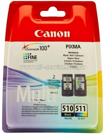   Canon PG-510Bk/ CL-511 Canon Pixma MP230/ MP250/ MP270 (2970B010)