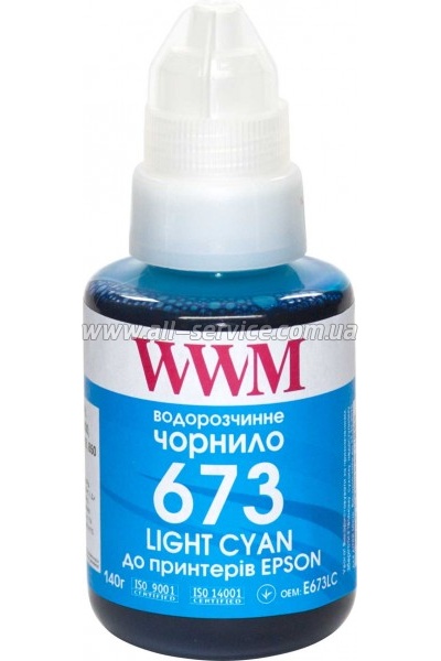 Чернила WWM 673 для Epson L800 140г Light Cyan (E673LC) Чернила WWM 673 для Epson L800 140г Light Cyan (E673LC)