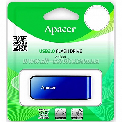  Apacer 32GB AH334 blue USB 2.0 (AP32GAH334U-1)
