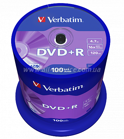  DVD Verbatim 4.7Gb 16X CakeBox 100 (43551)