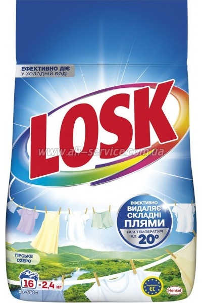 Стиральный порошок Losk Автомат для белых и светлых вещей Горное озеро 2.4 кг (9000101805390) Стиральный порошок Losk Автомат для белых и светлых вещей Горное озеро 2.4 кг (9000101805390)