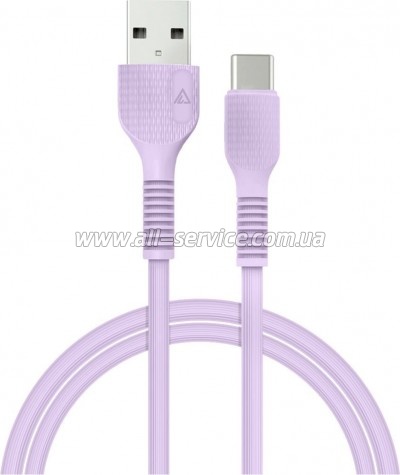 ���� ������ USB 2.0 AM to USB-C 1.2m Purple ACCLAB (1283126518270)
