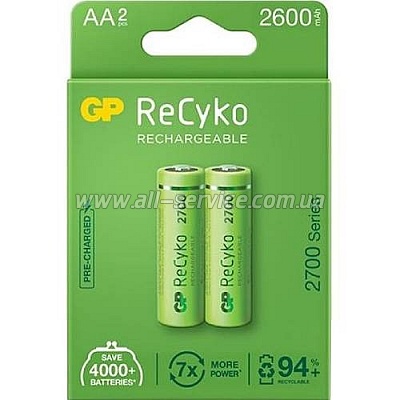  Gp AA R6 ReCyko 2600mAh AA (270HCE-EB2(Recyko) / 4891199186370)