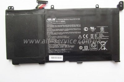����������� ��� �������� ASUS S551 B31N1336, 4110mAh (48Wh), 3cell, 11.4V, Li-Pol (A47470)