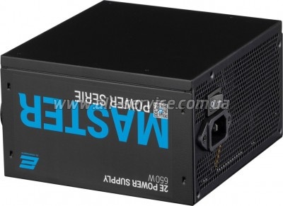   2E MASTER POWER (650W), >80, 80+ White, 120mm, 1xMB 24pin(20+4), 1xCPU 8pin(4+4), 3xMolex, 5xSATA, (2E-MP650-120APFC)