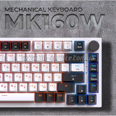  GamePro MK160W Hot-Swap Red Swich RGB USB UA White (MK160W)