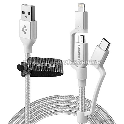  Spigen Essential C10i3 Silver USB-C+Micro-B 5-pin+USB Lightning - USB 2.0 (000CB23017)