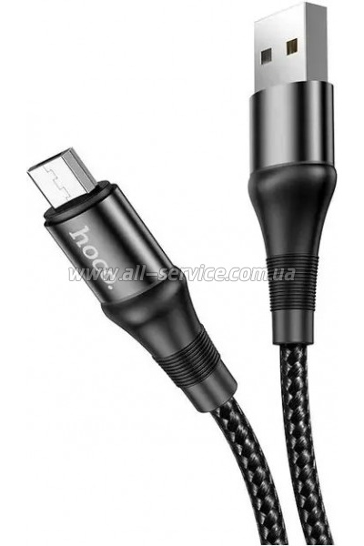 ���� ������ USB 2.0 AM to Micro 5P 1.0m 2.4A nylon X50 black HOCO (6931474734211)