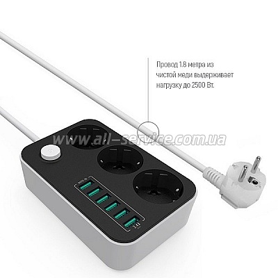   olorWay 3 / 6USB Black 1.8M (CW-CHE36B)
