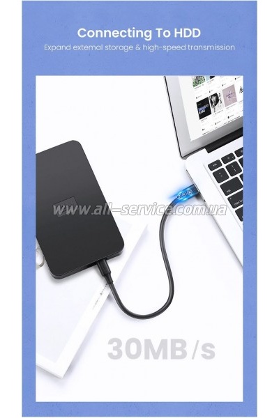 ���� ������ USB 2.0 AM to Mini 5P 0.5m black Ugreen (10354)