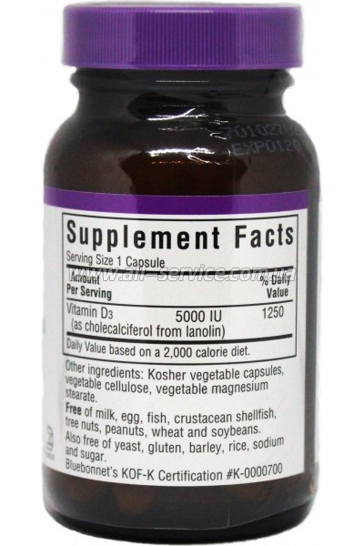  Bluebonnet Nutrition  D3 5000IU, 60   (BLB-00368)