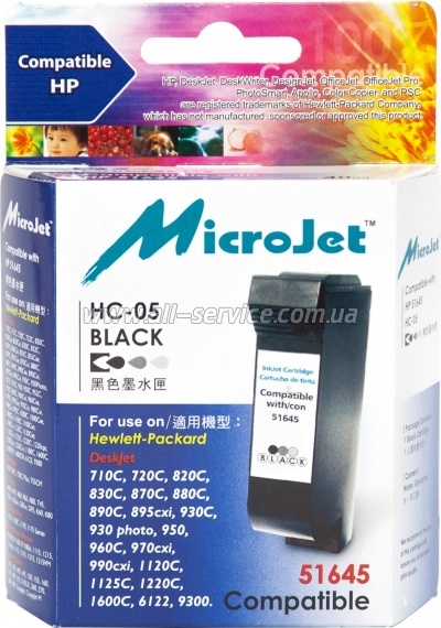 �������� MicroJet �45 HP DJ 850C/ 1100C/ 1600C ������ 51645AE Black (HC-05)