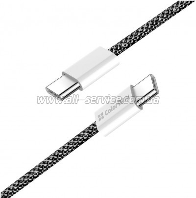 ���� ������ ColorWay USB-C to USB-C 2.0m PD Fast Charging 60W 3.0� black (CW-CBPDCC068-BK)