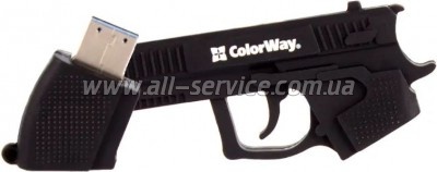 e ColorWay Pistol 64GB 3.0 Black (CW-USBPL64)