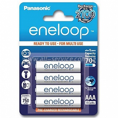  Panasonic Eneloop AAA 750 4BP mAh NI-MH (BK-4MCCE/4BE)