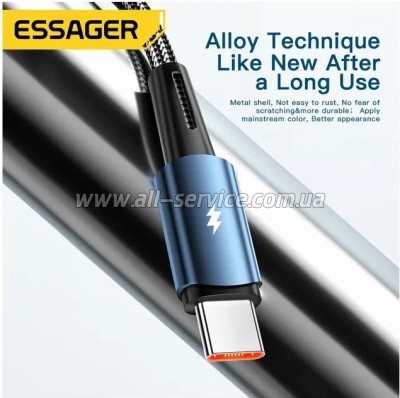 ���� ������ USB 2.0 AM to USB-C 1.0m 120W blue Essager (EXC120-CG03-P)