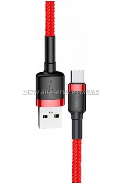 ���� ������ USB 2.0 AM to USB-C 1.0m Cafule 3A red Baseus (CATKLF-B09)