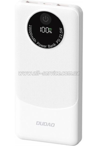 ������� ������������� Dudao 10000mAh K12 PD 22.5W White (6976625333875)