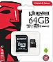   64GB Kingston microSDXC C10 UHS-I R80MB/s + SD  (SDCS/64GB)