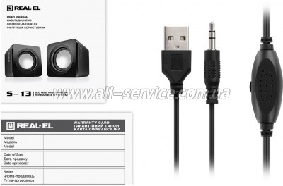 ������������ ������� REAL-EL S-13 USB Black (EL121100021)
