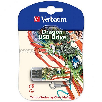 ������ 16Gb VERBATIM USB Drive STORE'N'GO MINI TATTOO DRAGON (49888)