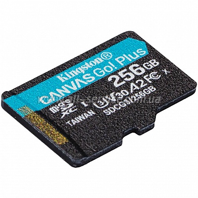   Kingston MicroSDXC 256GB Canvas Go! Plus Class 10 UHS-I U3 V30 A2 (SDCG3/256GBSP)