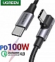 ���� ������ USB-C 2.0 to USB-C 1.0m 90� corner US334 black Ugreen (70643)