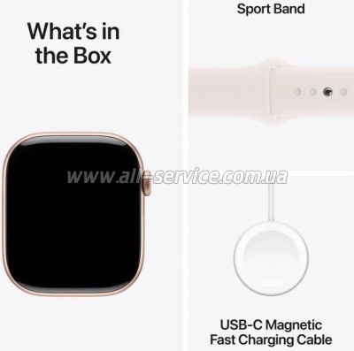 - Apple Watch Series 10 GPS 46mm Rose Gold Aluminium Case with Light Blush Sport Band - S/M (MWWT3QH/A)