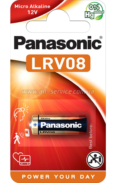 Батарейка Panasonic Micro Alkaline LRV08/ A23 / MN21 / V23 (LRV08L/1BE) Батарейка Panasonic Micro Alkaline LRV08/ A23 / MN21 / V23 (LRV08L/1BE)