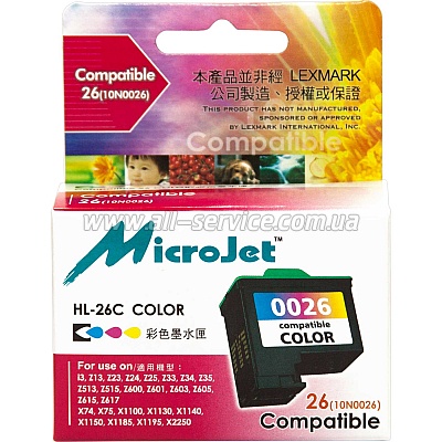  MicroJet Lexmark CJ Z13/ Z23/ Z33  26/ 10N0026 Color (HL-26C)