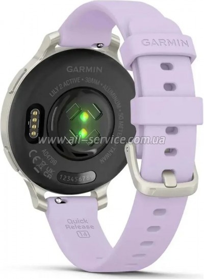 �����-���� Garmin Lily 2 Active, Silver/Jasmine Purple, Silicone, (010-02891-01)
