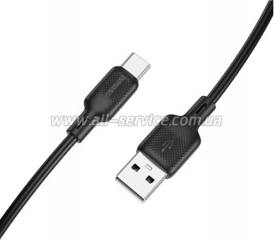 ���� ������ USB 2.0 AM to USB-C 3.0m silicone BX113 black BOROFONE (6941991115554)
