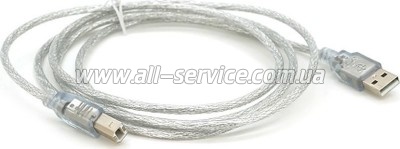 ������ ��� �������� USB 2.0 AM/BM 1.8m transparent Voltronic (YT-AM/BM-1.8T)
