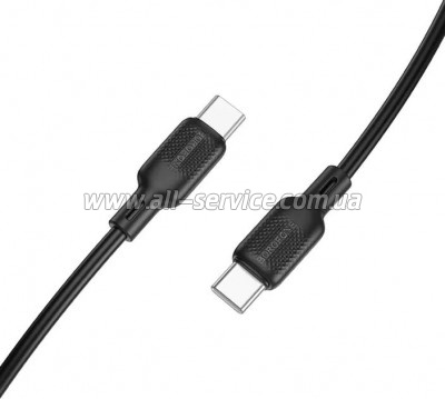 ���� ������ USB-C to USB-C 1.0m 60W silicone black BOROFONE (6941991115455)