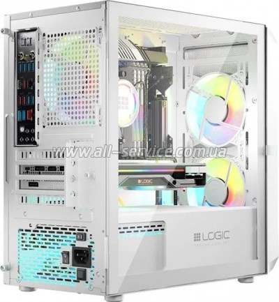 Logic concept PORTOS MESH+GLASS ARGB fans 3x120mm WHITE (AM-PORTOS-20-0000000-0002)