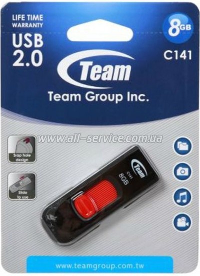  Team 8GB C141 Red USB 2.0 (TC1418GR01)