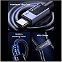 ���� ������ USB-C to USB-C 0.5m PD60W 3A braided L524 gray Ugreen (55764)