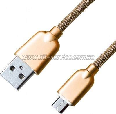 ���� ������ USB 2.0 AM to Micro 5P 1.0m 1.5A, Gold Grand-X (MM02G)