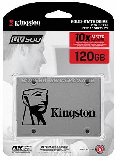SSD  120GB Kingston UV500 2.5" SATA 3D TLC (SUV500/120G)