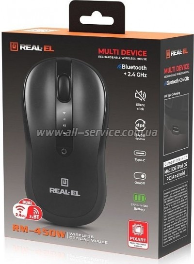  REAL-EL RM-450W Wireless/Bluetooth Black/Gray (EL123200046)