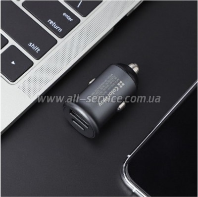   ColorWay 2USB Car QC3.0 Gray (CW-CHA029PD-GR)