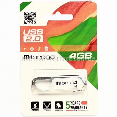  Mibrand 4GB Aligator White USB 2.0 (MI2.0/AL4U7W)